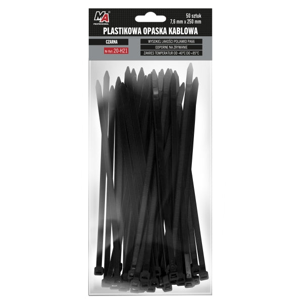 Moje Auto Kaablisidemed 4,8 x 500 mm, must, 100 tk
