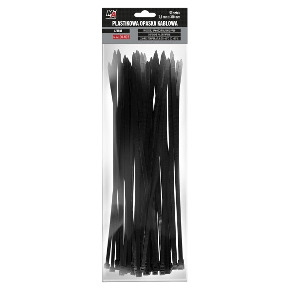 Moje Auto Kaablisidemed 7,6 x 250 mm, must, 50 tk