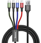 Baseus Multilaadimiskaabel 4in1 USB-C / 2x Lightning / Micro, 3,5 A, 1,2 m, must