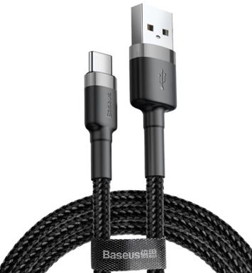 Baseus Laadimiskaabel USB - USB-C Cafule, 3 A, 0,5 m, hall-must