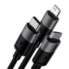 Baseus Multilaadimiskaabel 3in1 StarSpeed USB-C + Micro USB + Lightning, 3,5 A, 1,2 m, must