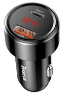Baseus Autolaadija Magic USB + USB-C QC 4.0 PD, 45 W, must