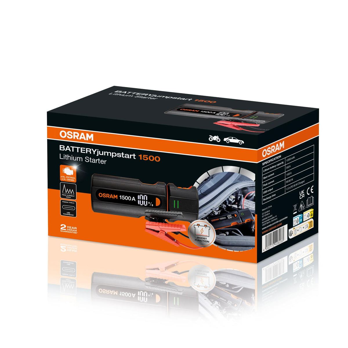 OSRAM BATTERYjumpstart 1500 käivitusabi