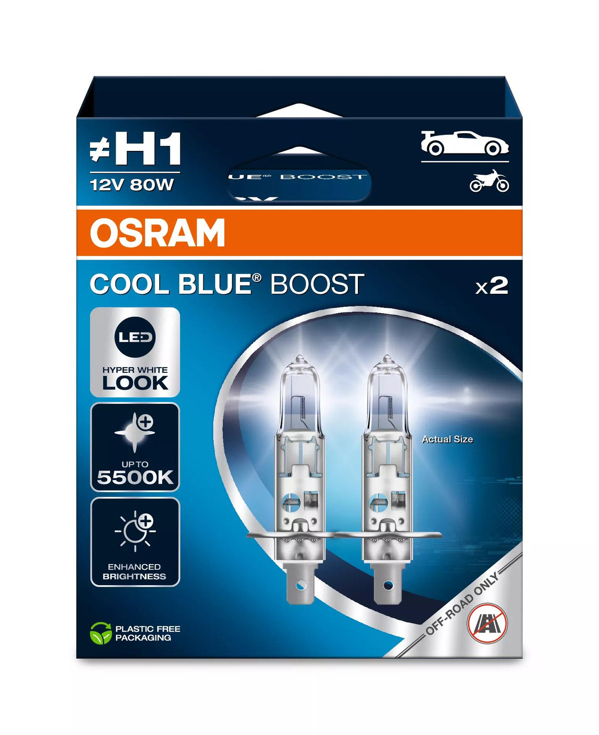 OSRAM COOL BLUE BOOST H1 12 V 80 W halogeenpirn