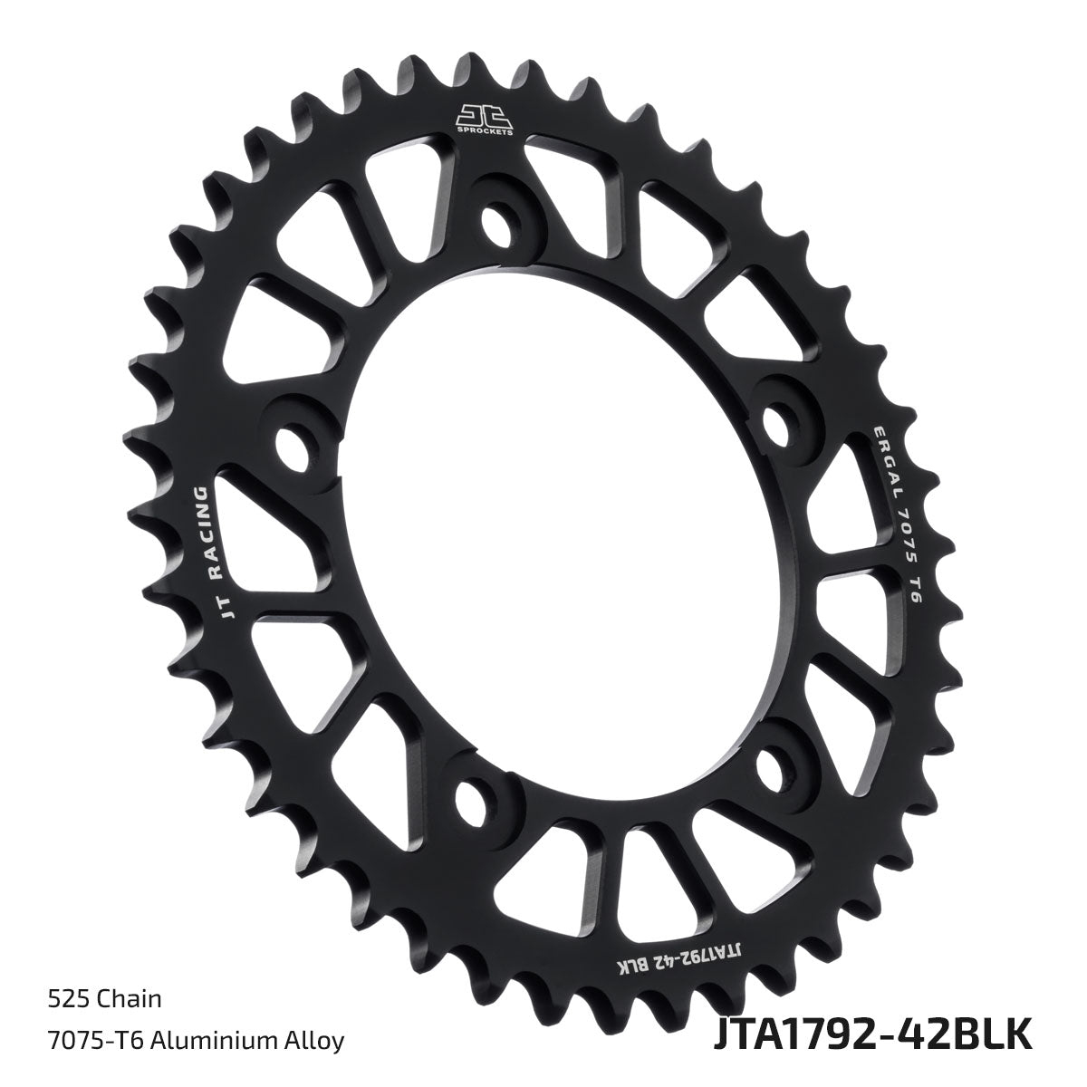 JT Sprockets Tagumine hammasratas JTA1792.42BLK, 42z, samm 525, RaceLite alumiinium, must