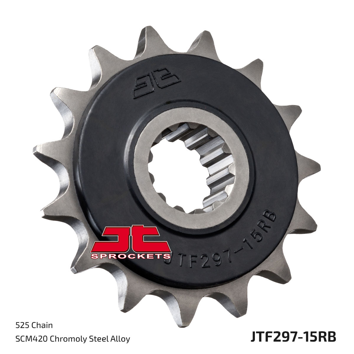 JT Sprockets Eesmine hammasratas JTF297.15RB, 15z, samm 525, kummisummutiga