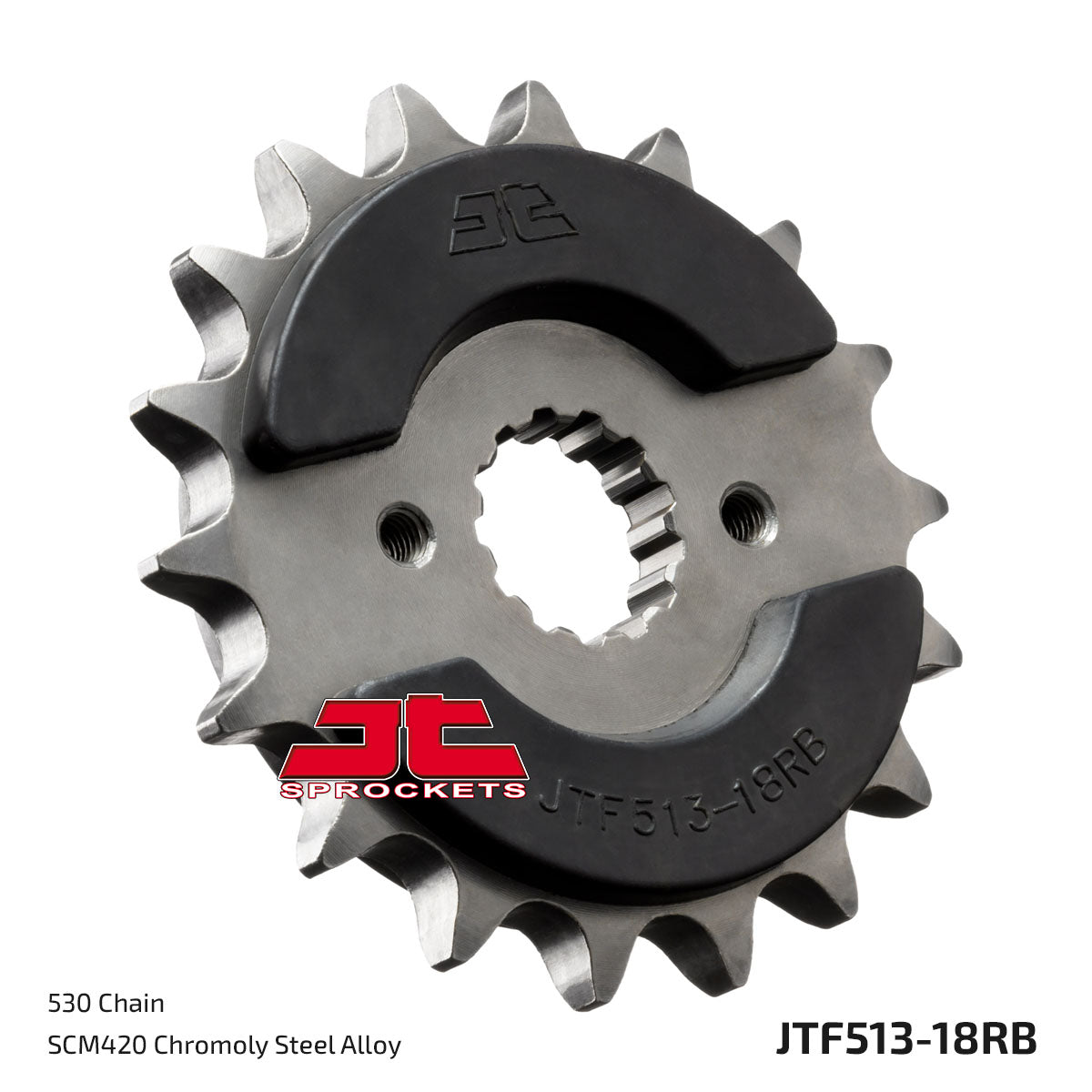 JT Sprockets Eesmine hammasratas JTF513.18RB, 18z, samm 530, kummisummutiga