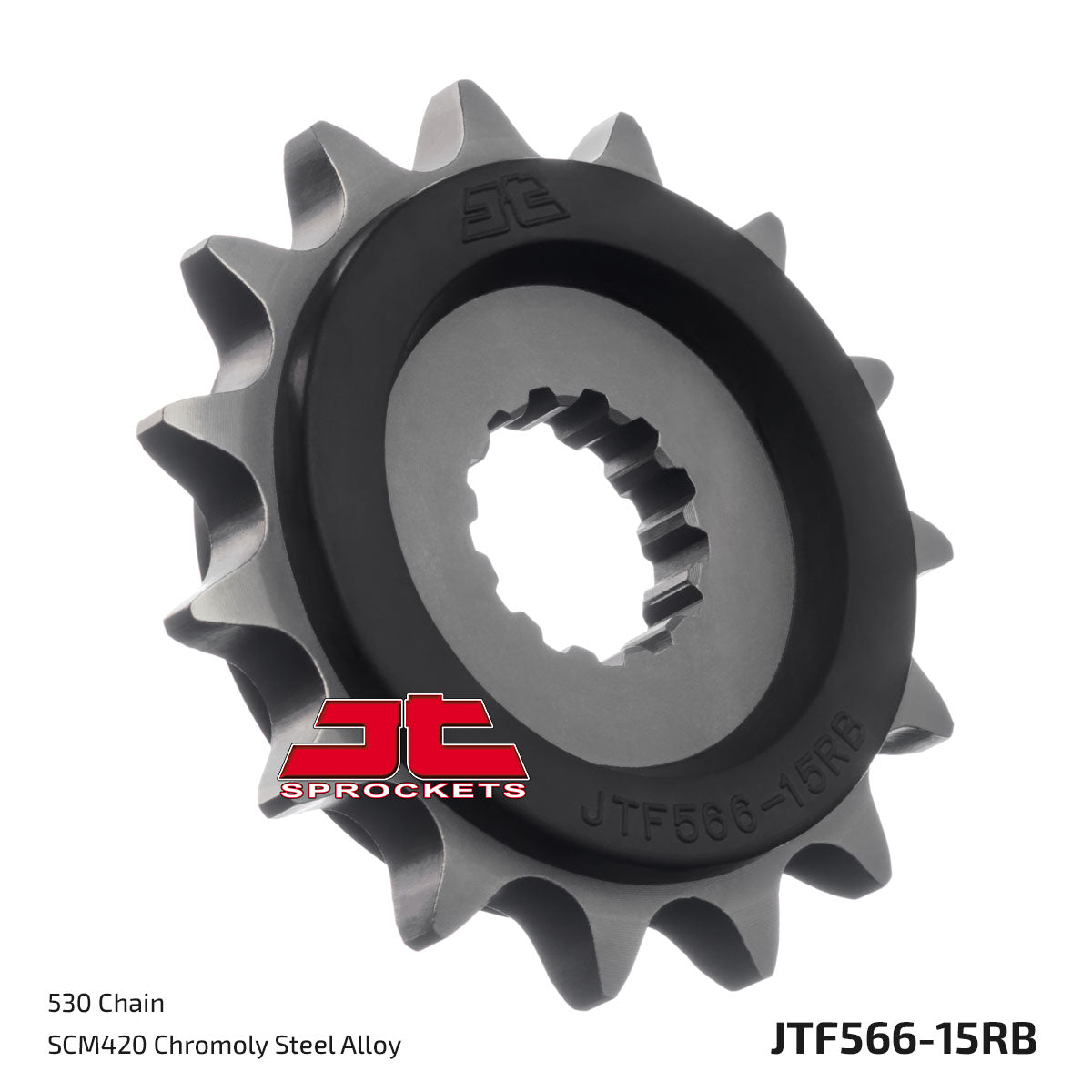 JT Sprockets Eesmine hammasratas JTF566.15RB, 15z, samm 530, kummisummutiga