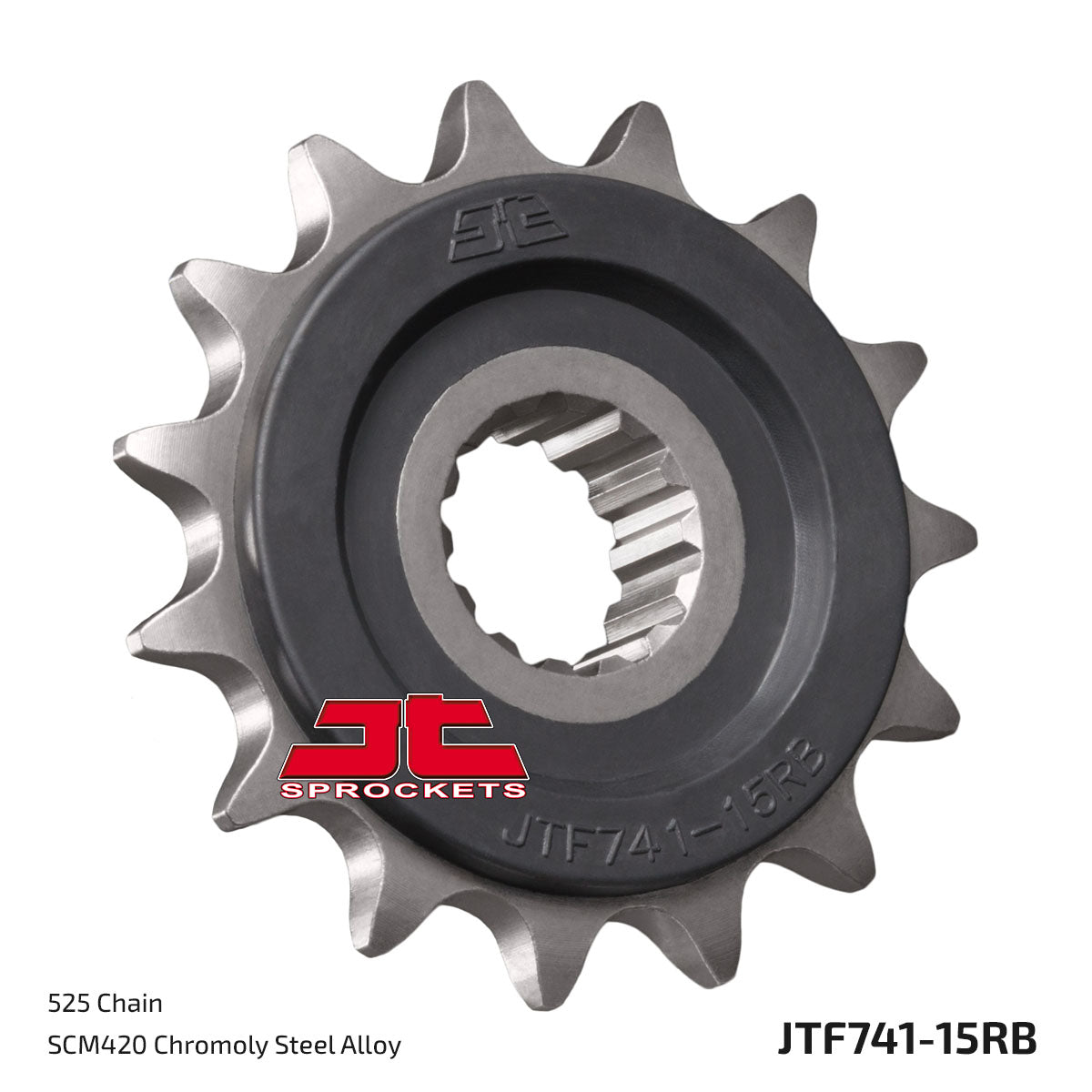 JT Sprockets Eesmine hammasratas JTF741.15RB, 15z, samm 525, kummisummutiga