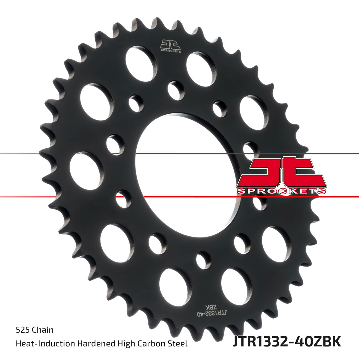 JT Sprockets Tagumine hammasratas JTR1332.40ZBK, 40z, samm 525, must tsinkkate