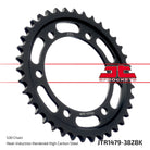 JT Sprockets Tagumine hammasratas JTR1479.38ZBK, 38z, samm 530, must tsinkkate
