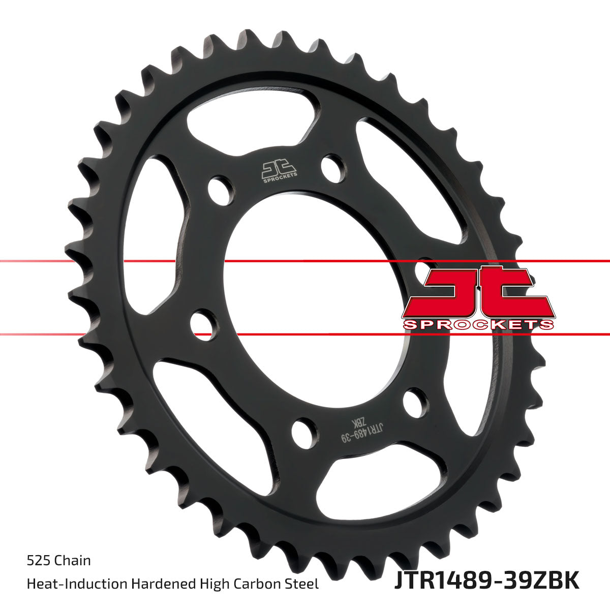 JT Sprockets Tagumine hammasratas JTR1489.39ZBK, 39z, samm 525, must tsinkkate