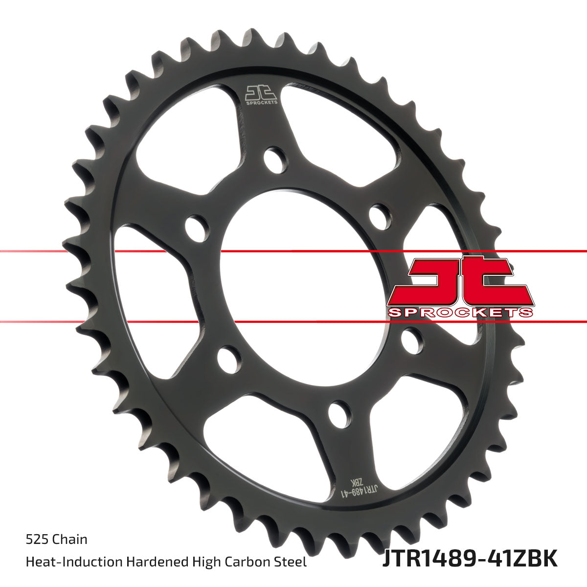 JT Sprockets Tagumine hammasratas JTR1489.41ZBK, 41z, samm 525, must tsinkkate