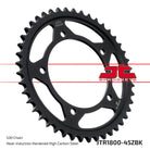 JT Sprockets Tagumine hammasratas JTR1800.45ZBK, 45z, samm 530, must tsinkkate