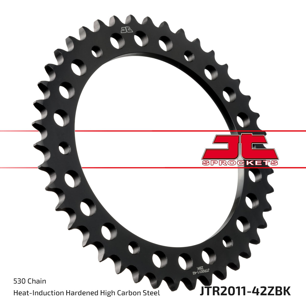 JT Sprockets Tagumine hammasratas JTR2011.42ZBK, 42z, samm 530, must tsinkkate