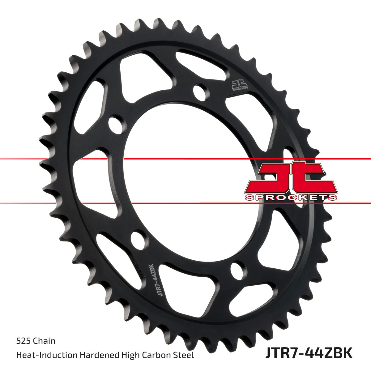 JT Sprockets Tagumine hammasratas JTR7.44ZBK, 44z, samm 525, must tsinkkate
