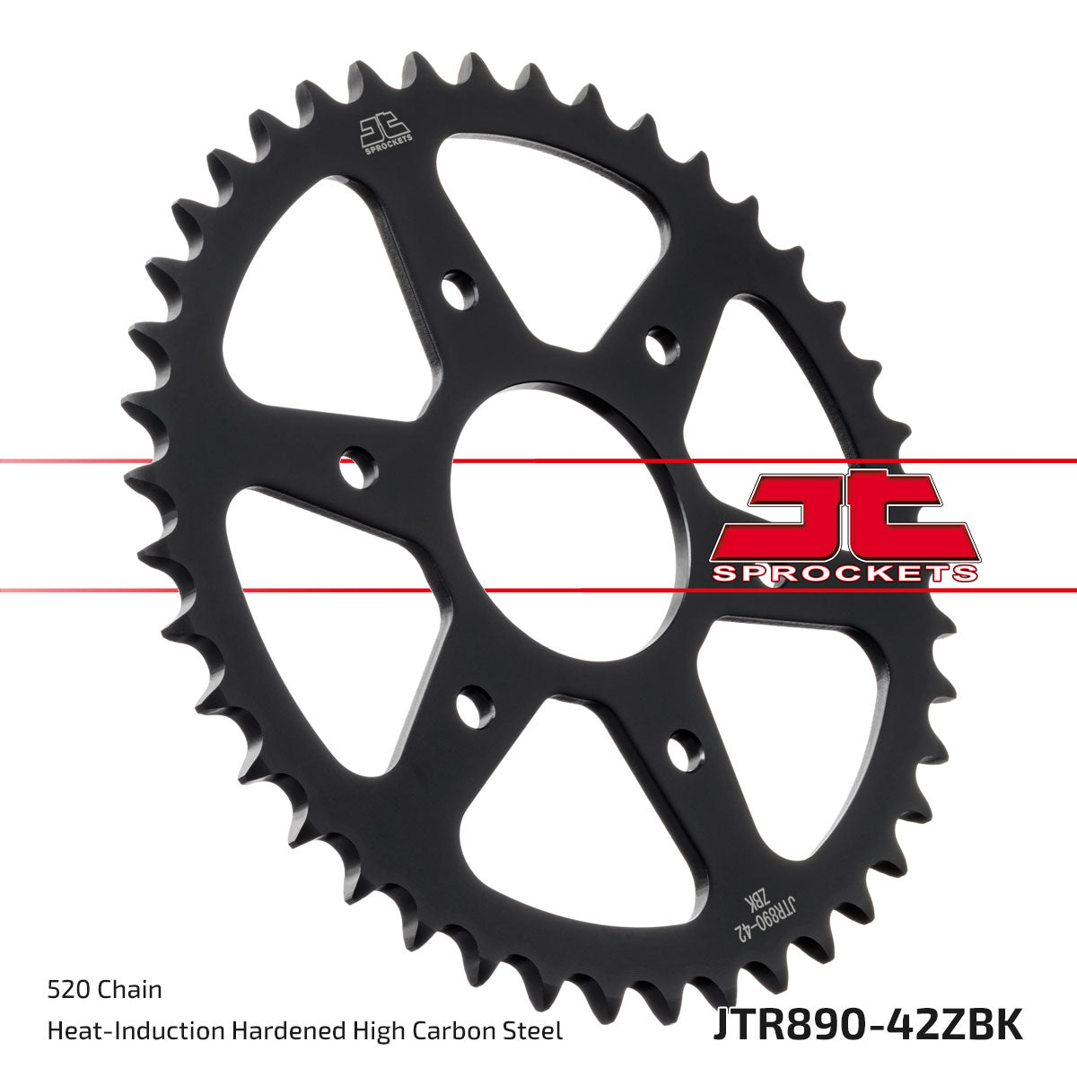 JT Sprockets Tagumine hammasratas JTR890.42ZBK, 42z, samm 520, must tsinkkate