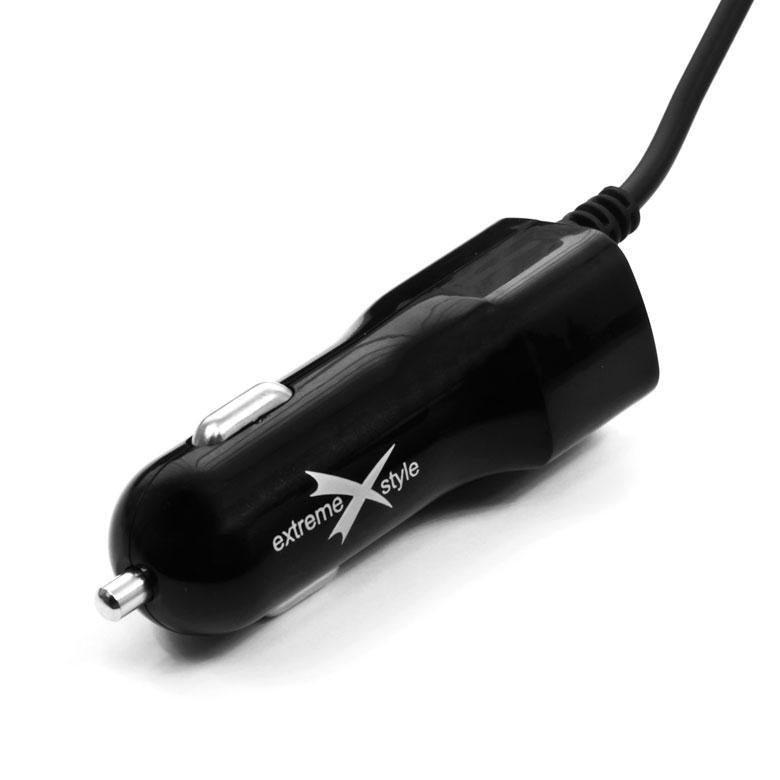 eXtreme Autolaadija Micro USB ja lisa-USB, must