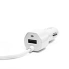 eXtreme Autolaadija Micro USB ja lisa-USB, valge