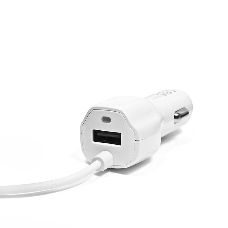 eXtreme Autolaadija Micro USB ja lisa-USB, valge