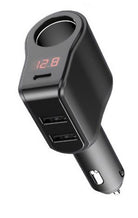 eXtreme Autolaadija USB-C + 2x USB + sigaretisüütaja pesa, 45 W