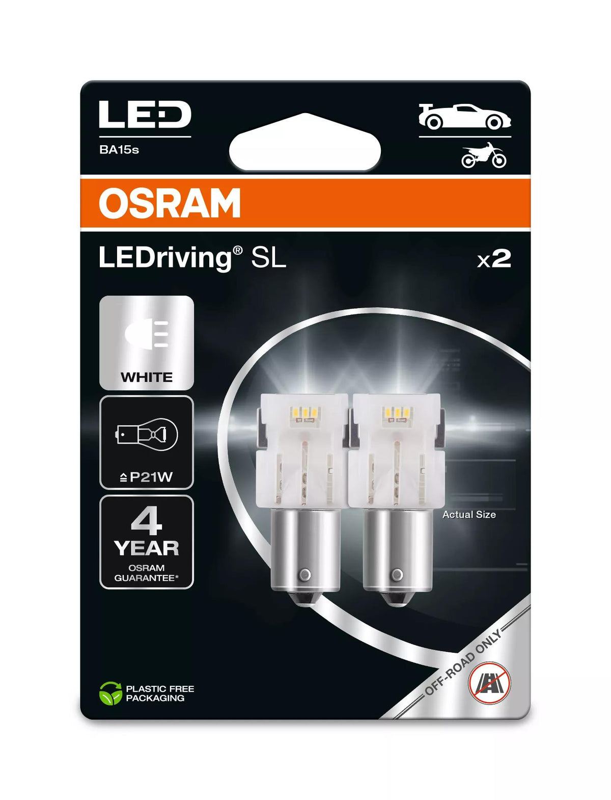 OSRAM LEDriving SL P21W WHITE 12 V 1 W LED-signaalpirn