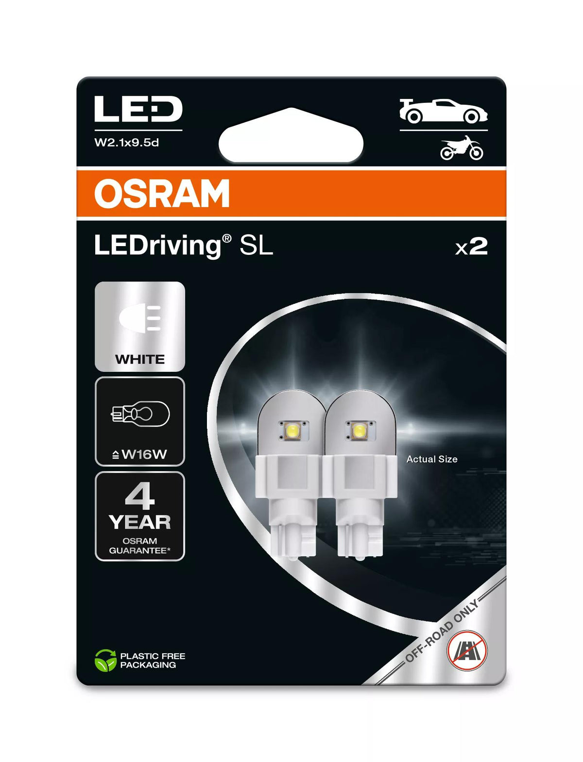 OSRAM LEDriving SL W16W WHITE 12 V 2 W LED-signaalpirn