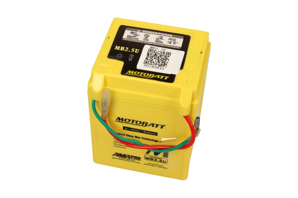 Motobatt Mootorratta aku 12V 2,5Ah 40A, plusspool paremal