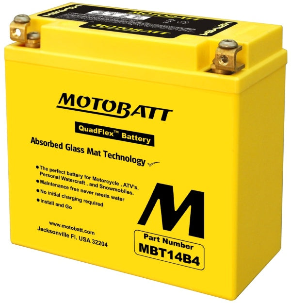 Motobatt Mootorratta aku 12V 13Ah 175A, plusspool vasakul