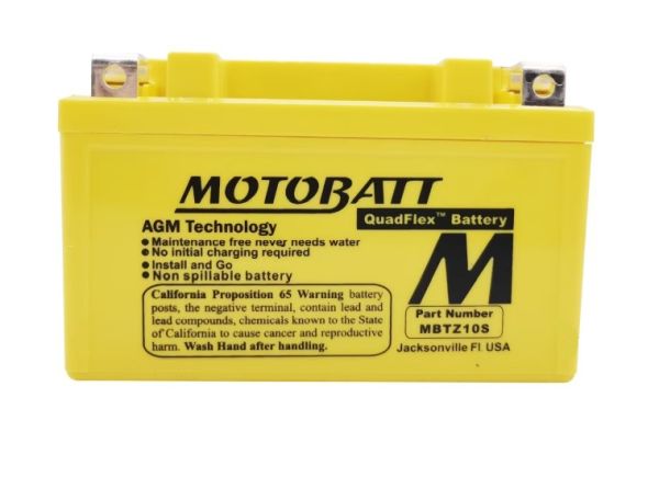 Motobatt Mootorratta aku 12V 8,6Ah 190A, plusspool paremal