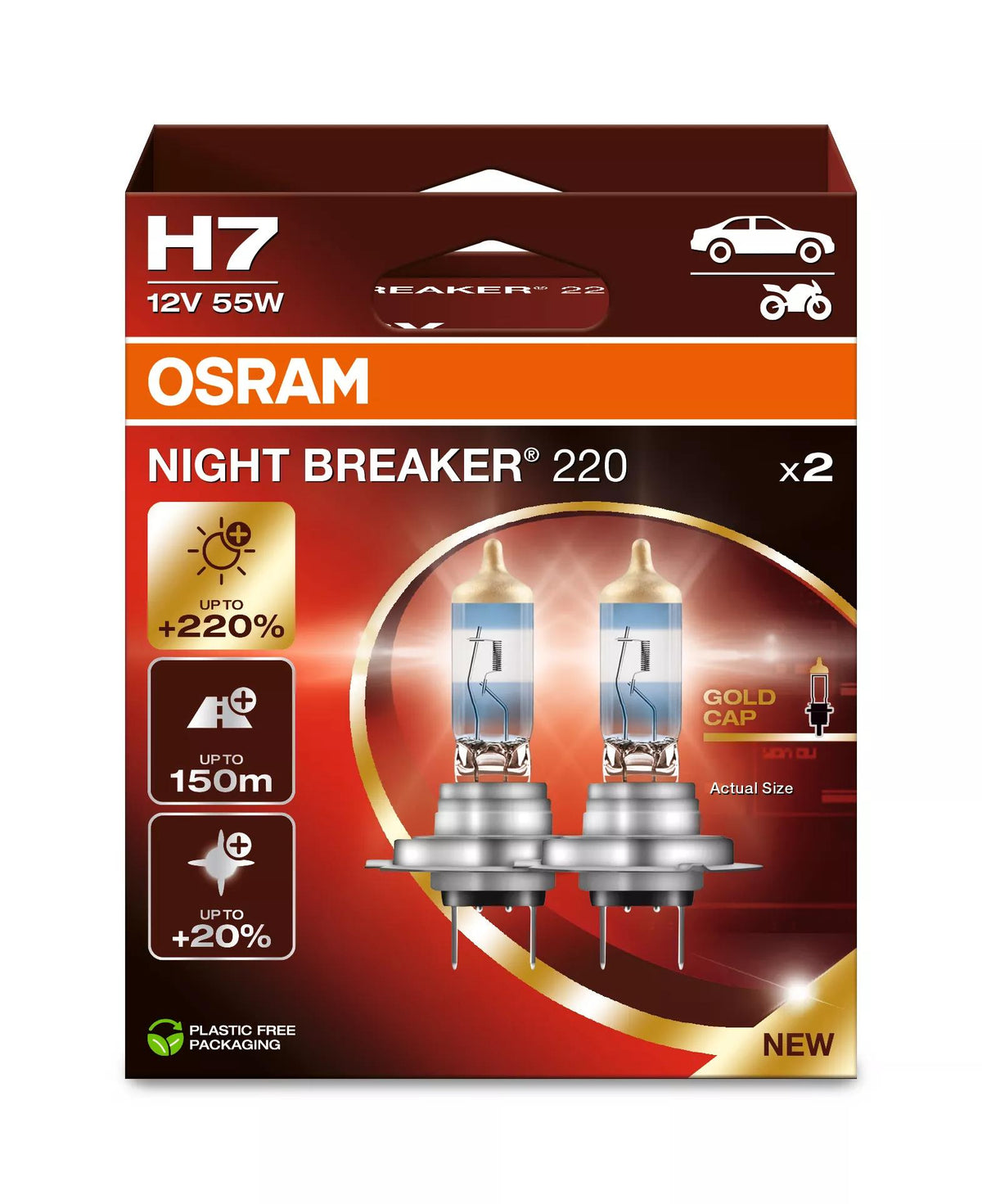 OSRAM NIGHT BREAKER 220 H7 12 V 55 W halogeenpirn