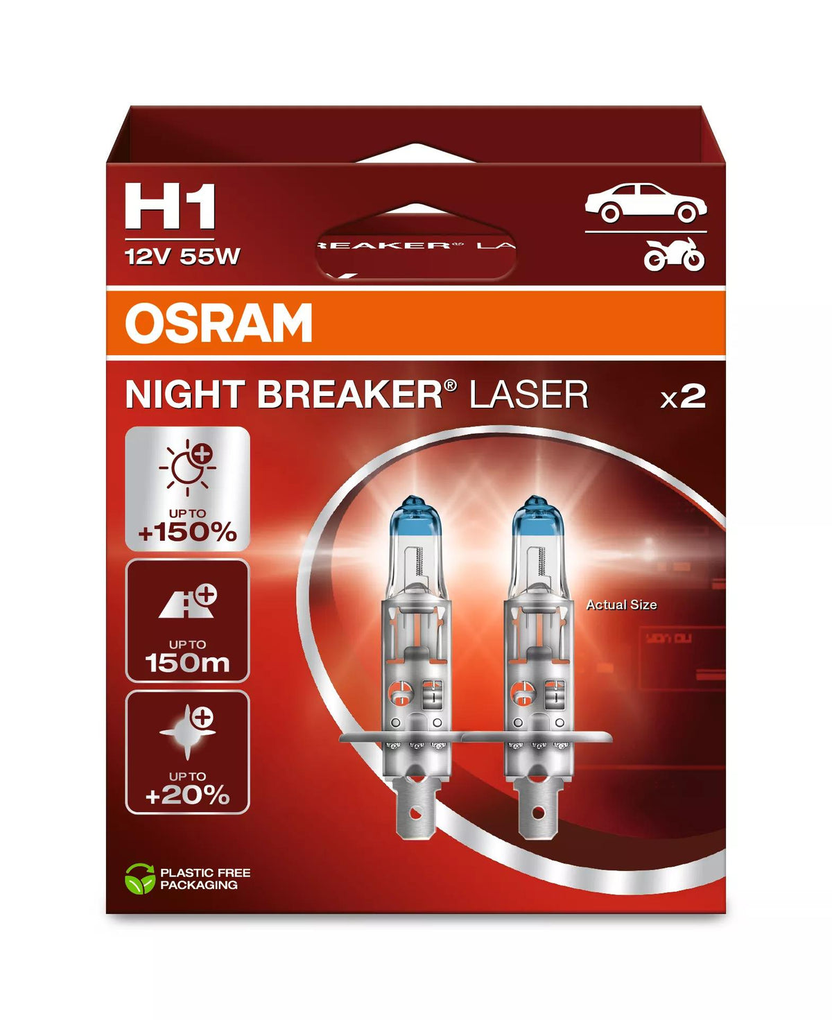 OSRAM NIGHT BREAKER LASER H1 12 V 55 W halogeenpirn