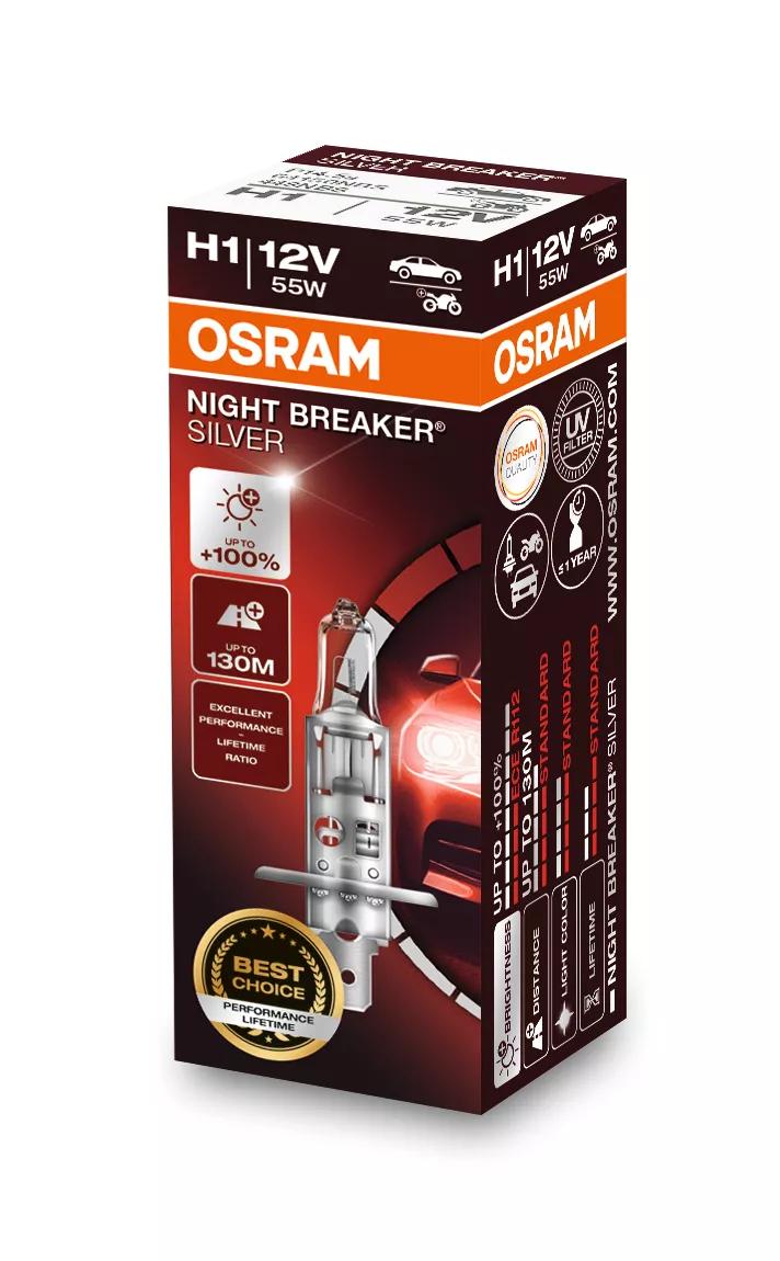 OSRAM NIGHT BREAKER SILVER H1 12 V 55 W halogeenpirn