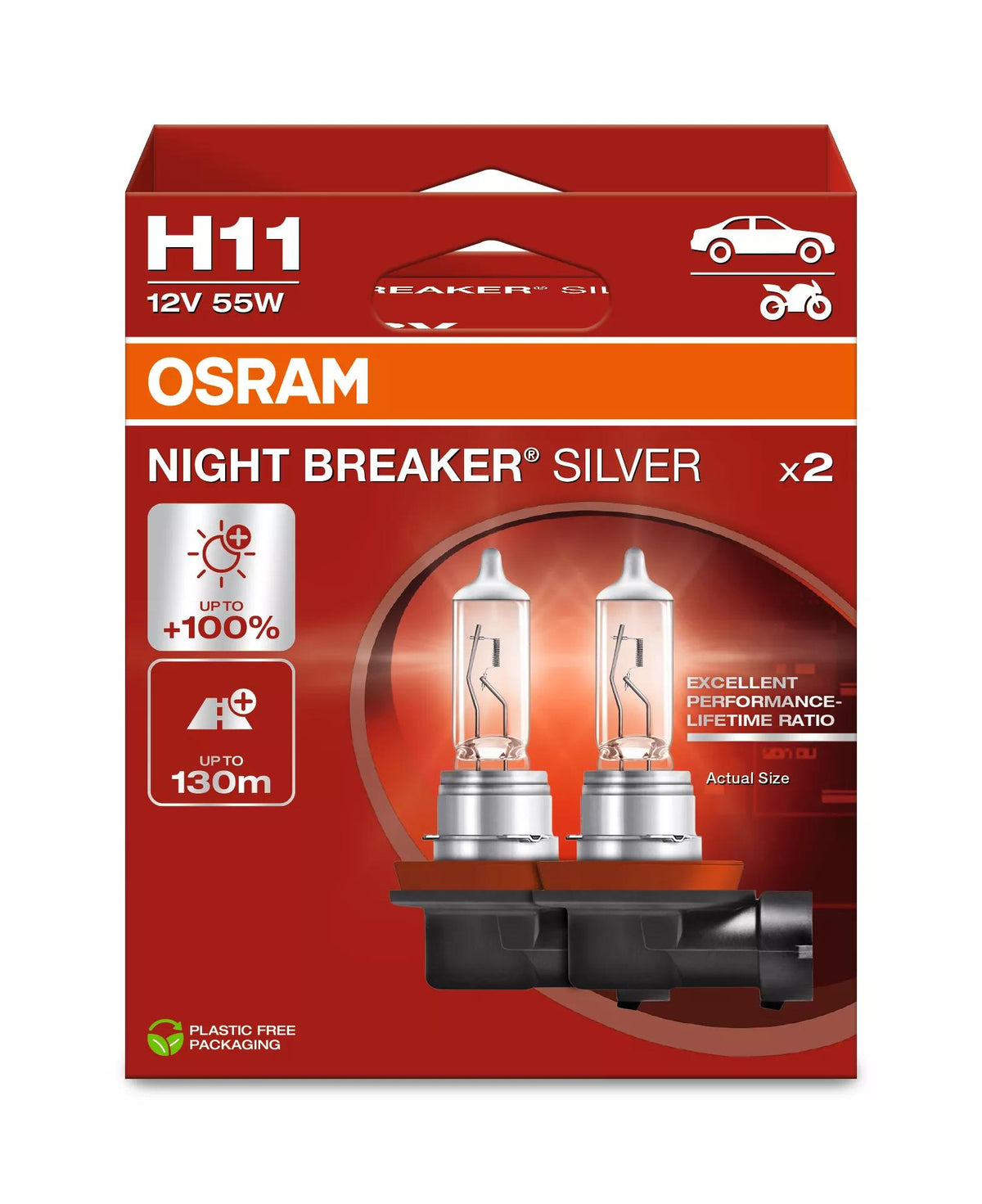 OSRAM NIGHT BREAKER SILVER H11 12 V 55 W halogeenpirn
