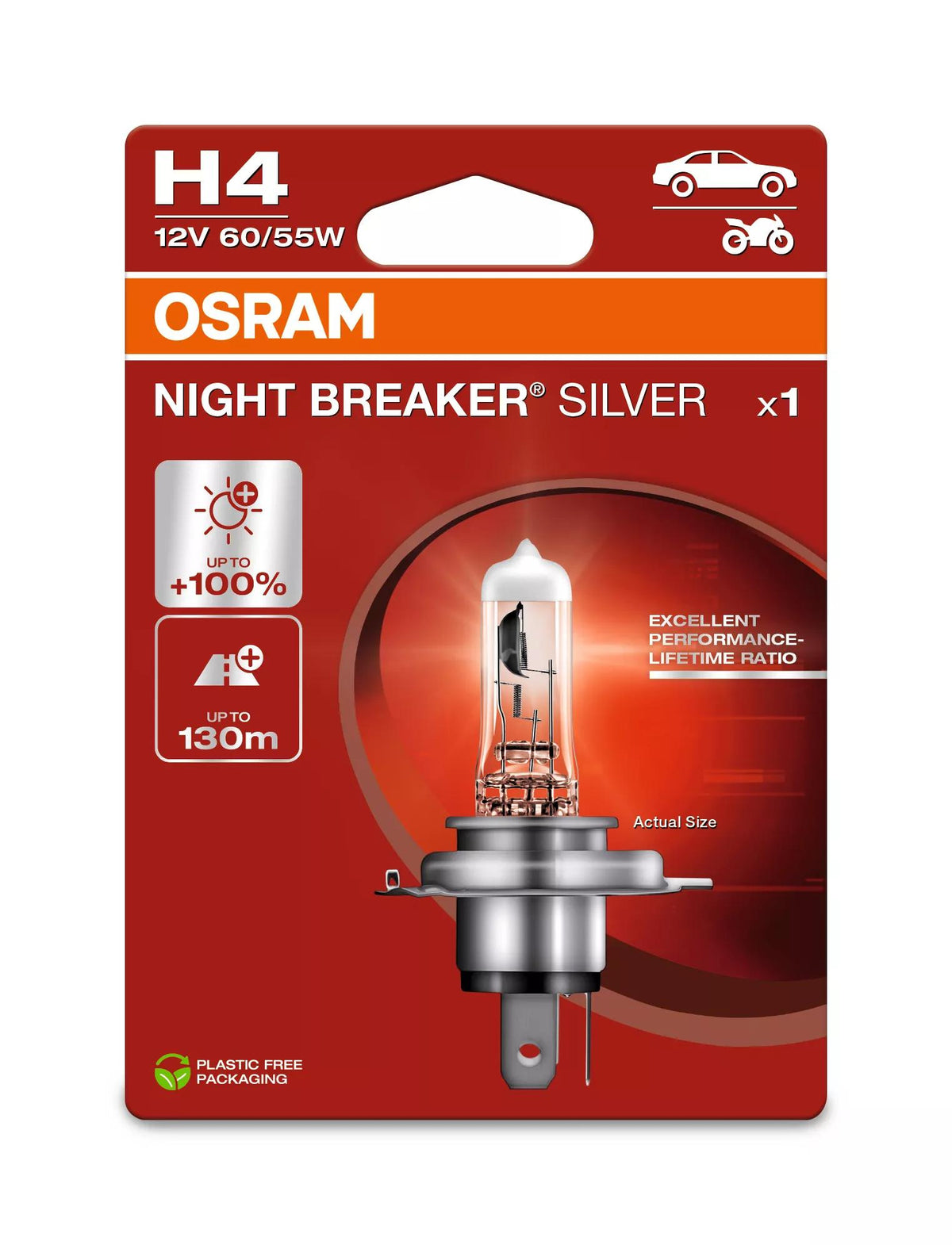 OSRAM NIGHT BREAKER SILVER H4 12 V 60/55 W halogeenpirn