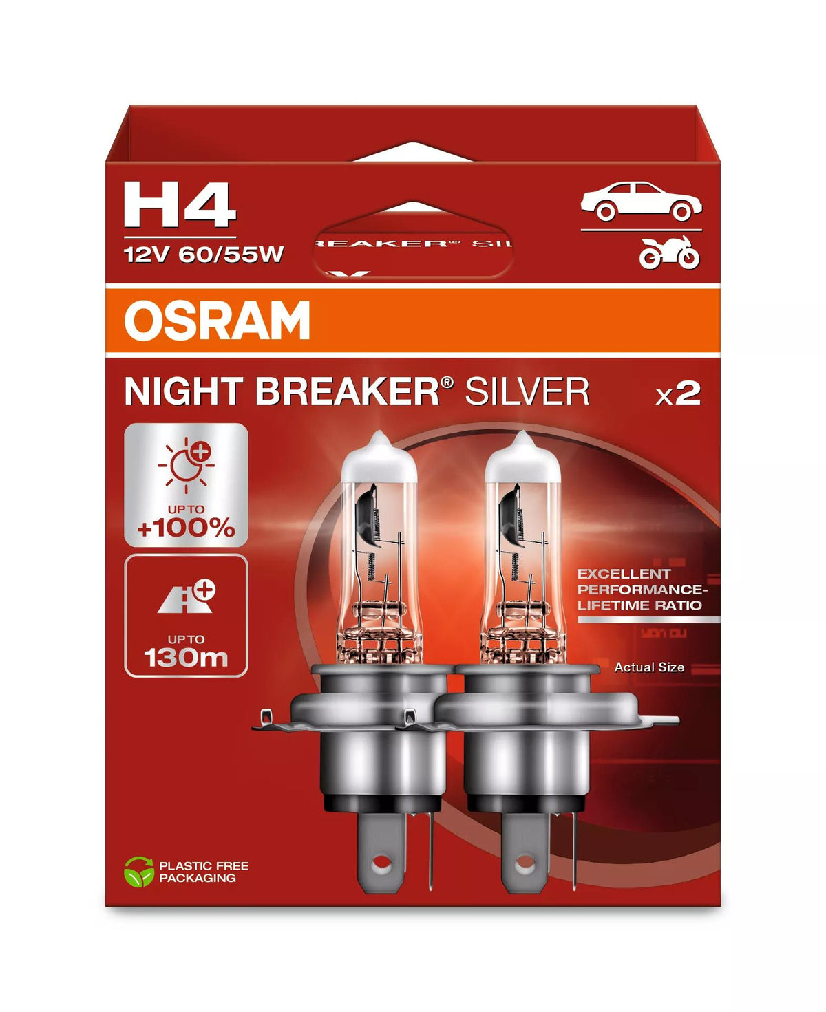 OSRAM NIGHT BREAKER SILVER H4 12 V 60/55 W halogeenpirn