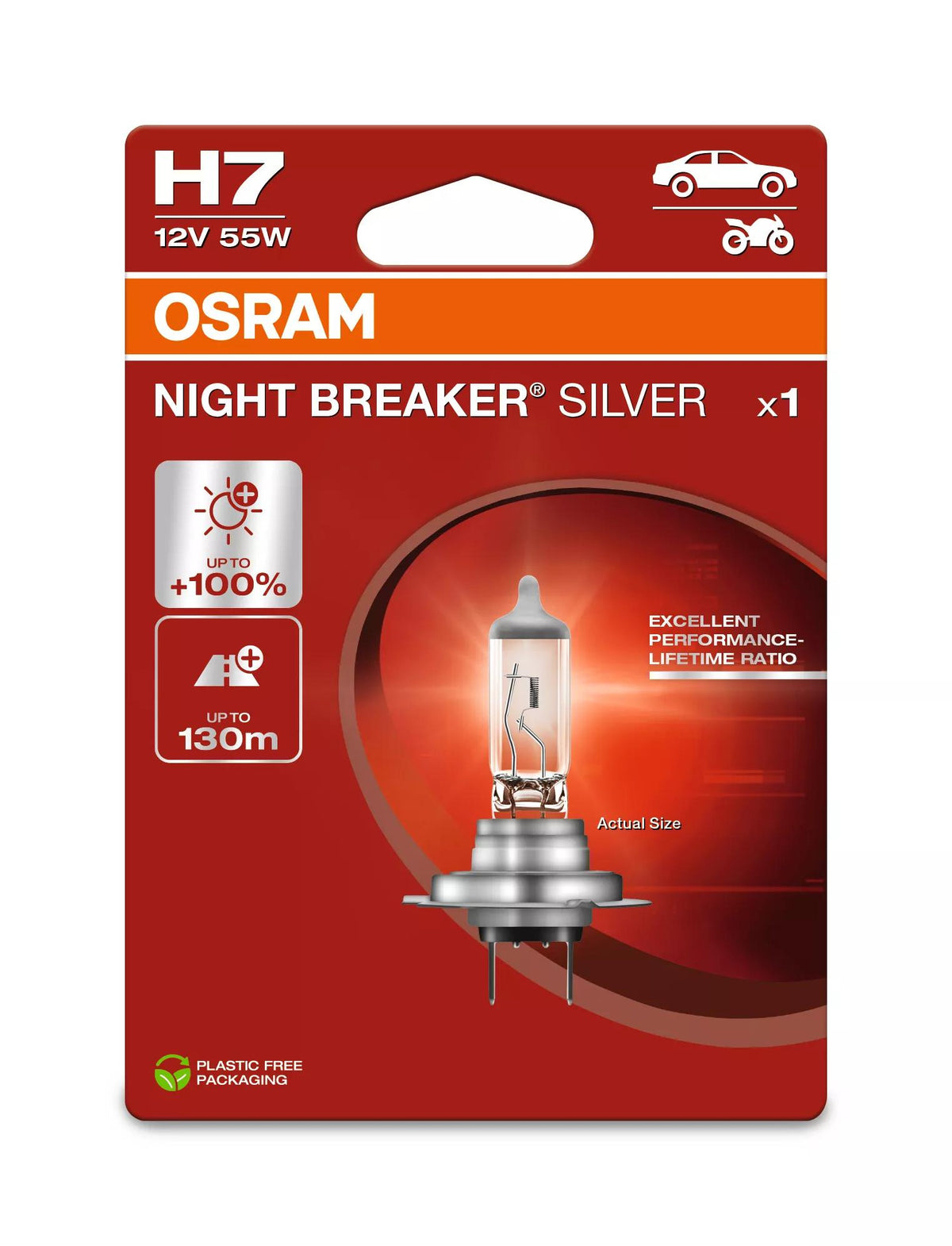 OSRAM NIGHT BREAKER SILVER H7 12 V 55 W halogeenpirn