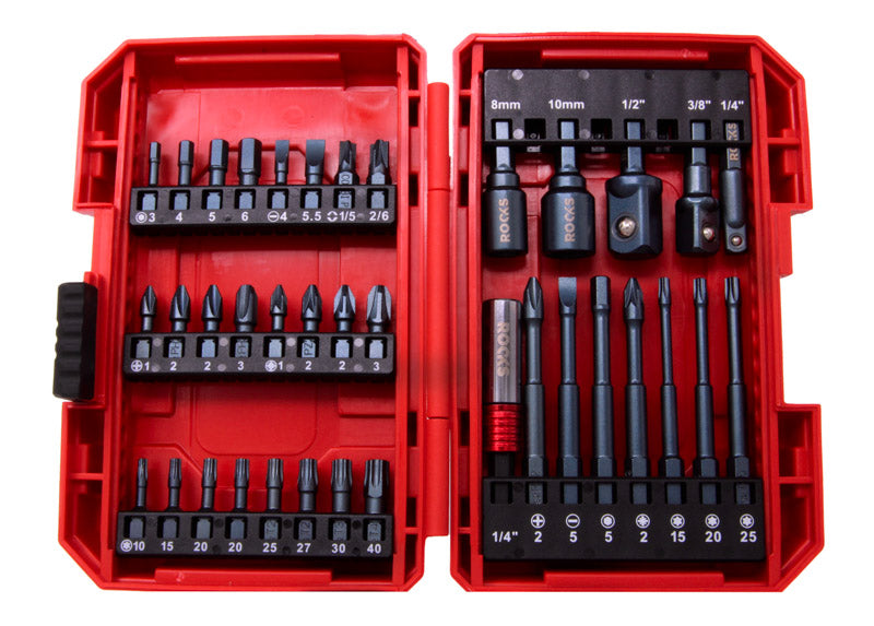 ROOKS Tööriistakomplekt löökkruvikeerajale MASTER-TORQUE 1/4″ 37 osa