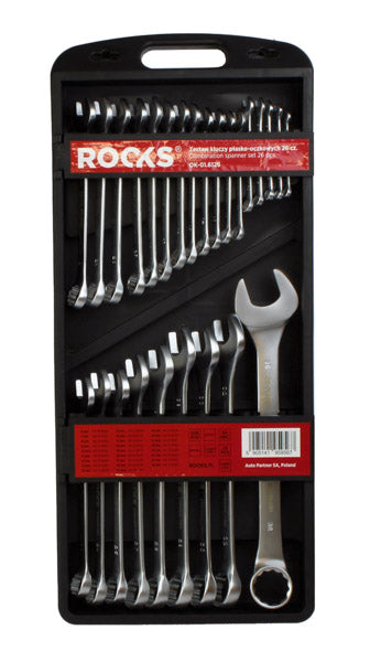 ROOKS Leht-silmusvõtmete komplekt 26 osa: 6-25 27 28 29 30 32 36mm PLASTIC BOX