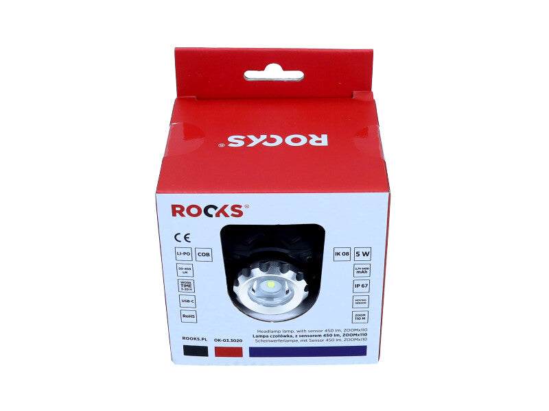 ROOKS Pealamp sensoriga 450 lm ZOOMx110