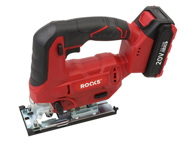 ROOKS 20V AQ-ONE tikksaag 500-3000 rpm 19 mm, kompl. 2Ah akuga