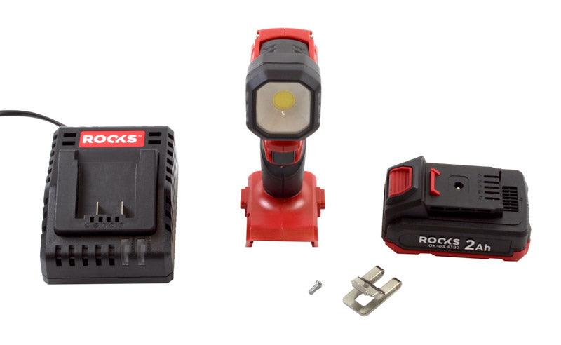 ROOKS 20 V AQ-ONE LED-töölamp 1000 lum, komplekt 2 Ah akuga