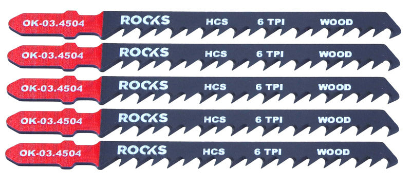 ROOKS Tikksae leht HCS TÜÜP T, puit, 6 TPI x 100 mm, kompl. 5 tk