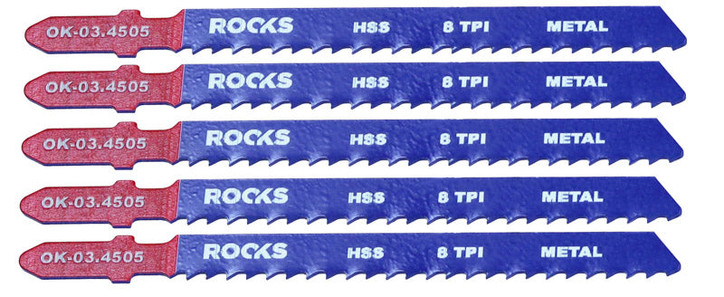 ROOKS Tikksae leht HSS TÜÜP T, metall ja komposiit, 8 TPI x 100 mm, kompl. 5 tk