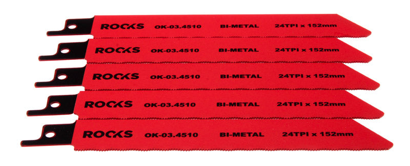 ROOKS Tiigersae leht Bi-METAL, teras, 24 TPI x 152 mm, kompl. 5 tk