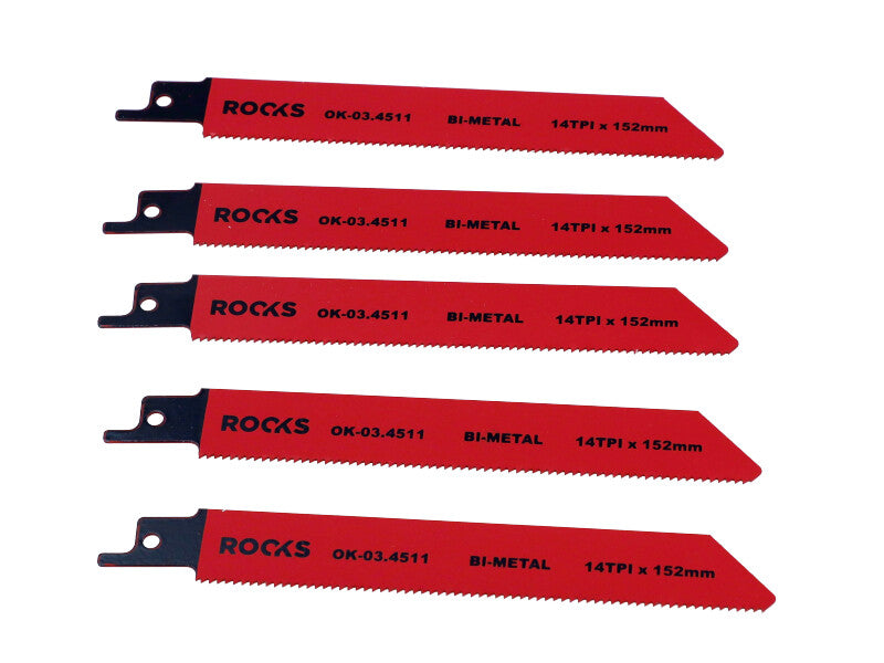 ROOKS Tiigersae leht Bi-METAL, teras, 14 TPI x 152 mm, kompl. 5 tk