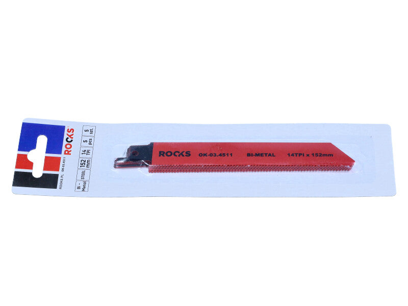 ROOKS Tiigersae leht Bi-METAL, teras, 14 TPI x 152 mm, kompl. 5 tk