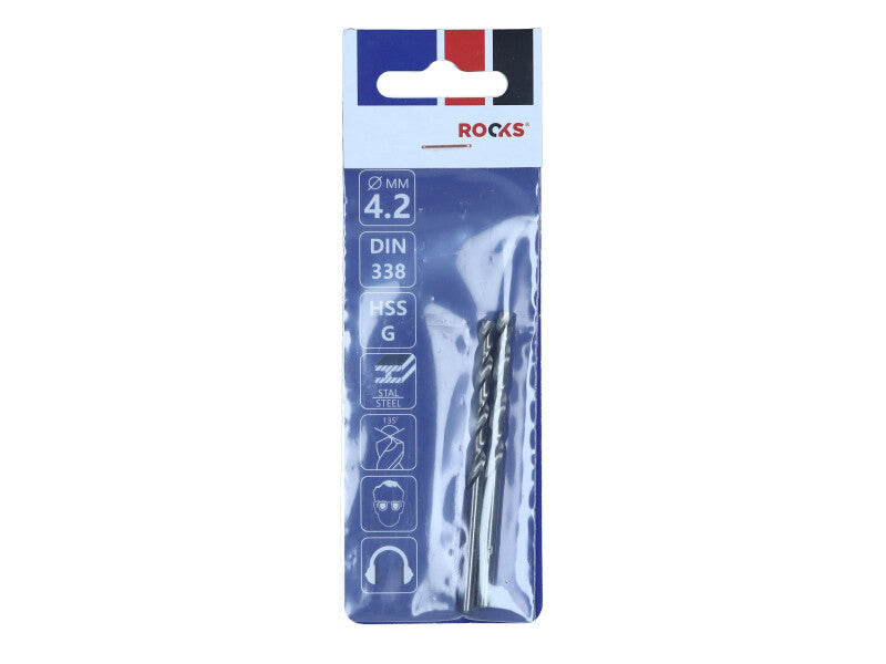 ROOKS Metallipuur PRO ∅ 4,2 mm HSS G 900 N/mm2 DIN 338, 2 tk