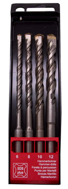ROOKS Betoonipuuride komplekt SDS-Plus 160 mm, 4 osa: 6 mm 8 mm 10 mm 12 mm