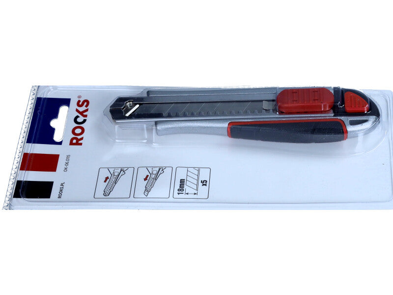 ROOKS Murtava teraga metallist nuga 18 mm, 5 tera, materjal SK5